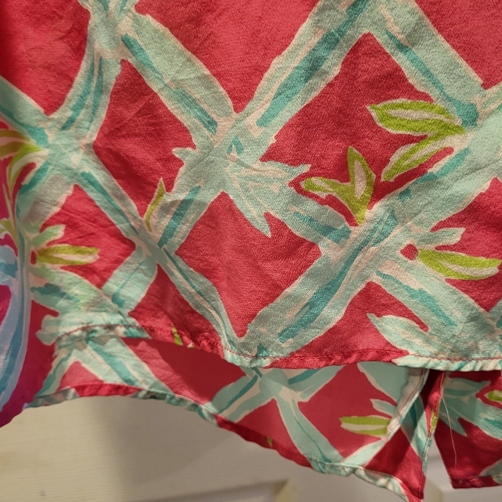 Lilly Pulitzer Iona Shell 100% Silk Sleeveless Button Back Shirt Pink Size Small - Picture 4 of 8